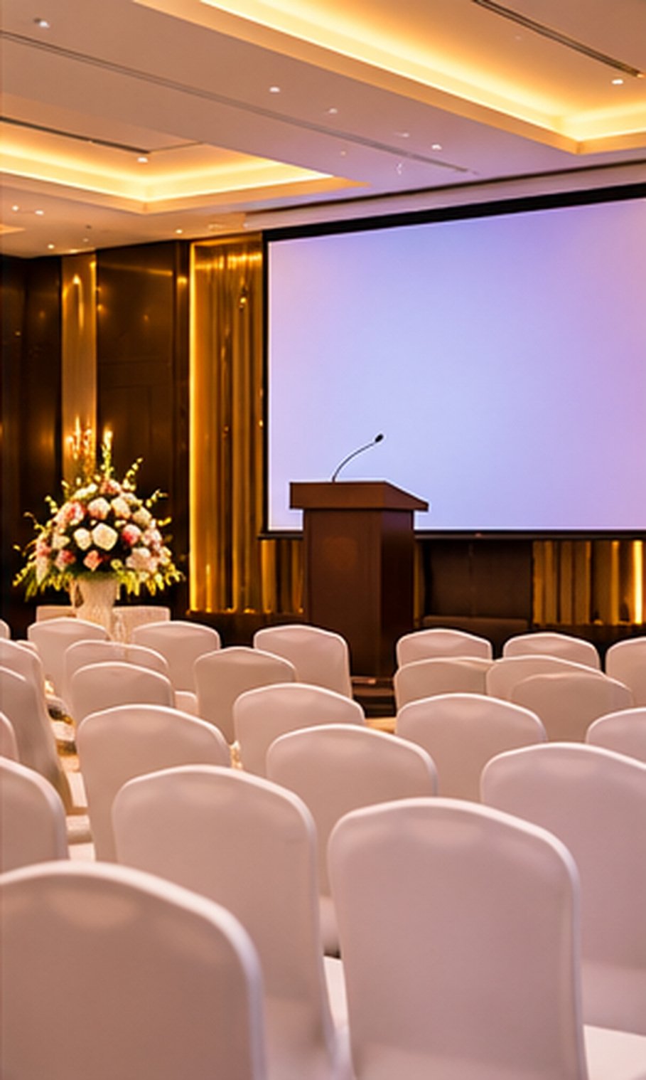 Corporate event meeting setup
