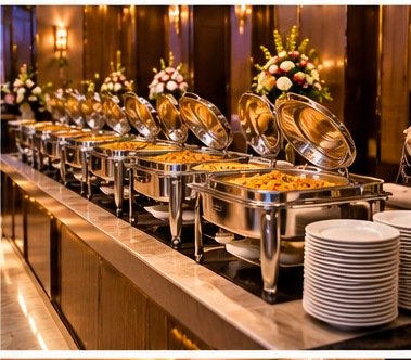 Festive event hall setup